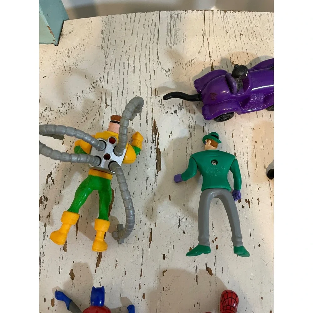 Vintage DC Marvel Action Figure Lot Batman Spider-Man Batgirl‎ Riddler 90s Toys